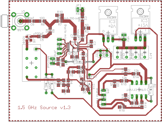 Figure 3: PLL synthesizer PCB board layout